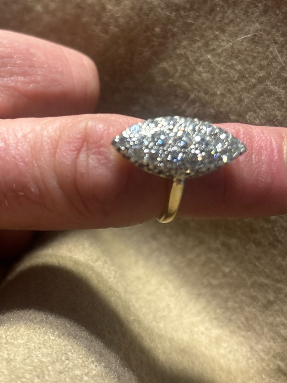 Vintage 14K Gold Diamond Ring-Marquise Ring-Fine Jewelry-White/Yellow Gold